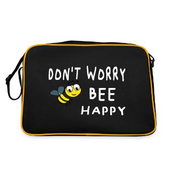 Don't worry be happy - Retro Tasche - Schwarz/Gold - Hinten