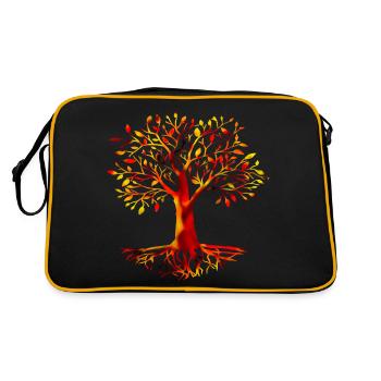 BAUM DES LEBENS - YGGDRASIL, CRAN BETHADH - Retro Tasche - Schwarz/Gold - Hinten