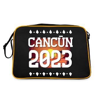 Cancun 2023 - Retro Tasche - Schwarz/Gold - Hinten