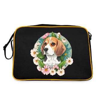 Beagle Hundehalter - Retro Tasche - Schwarz/Gold - Hinten