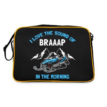 Schneemobilfahrer und Skidoo Design - Retro Tasche - Schwarz/Gold - Hinten