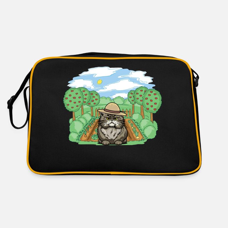 Bauerhof Katze Katzen Gärtner Hobbygärtner Retro Tasche