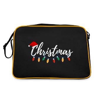 Weihnachtsgeschenk - Retro Tasche - Schwarz/Gold - Hinten