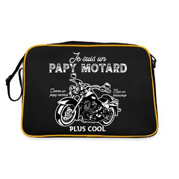 je suis un papy motard et un papy cool - Sac Retro - noir/or - Dos