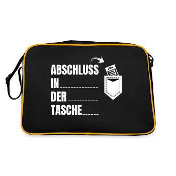 Abschluss in der Tasche Schulabschluss - Retro Tasche - Schwarz/Gold - Hinten