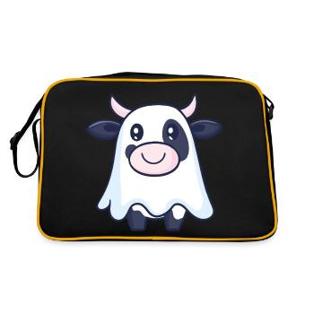 Vache Halloween Bande Dessinée Fantôme - Sac Retro - noir/or - Dos