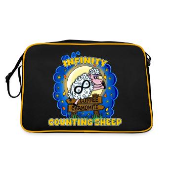 Funny Infinity Counting Sheep Sleepless Nights - Retro Bag - black/gold - Back