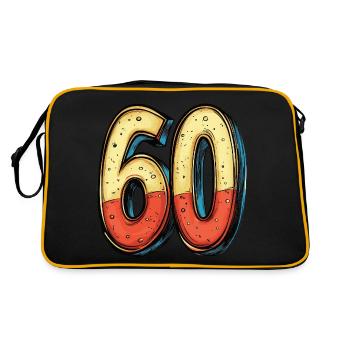 60 Nombre Coloré - Sac Retro - noir/or - Dos