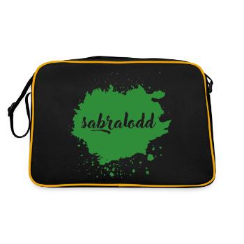sabbralodd - franconian slang - Retro Tasche - Schwarz/Gold - Hinten