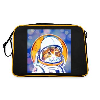 Astro-Katze - Retro Tasche - Schwarz/Gold - Hinten