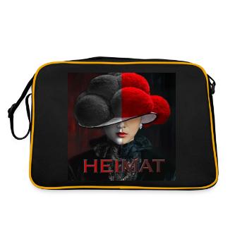 Schwarzwald Lady Art Heimat - Retro Tasche - Schwarz/Gold - Hinten