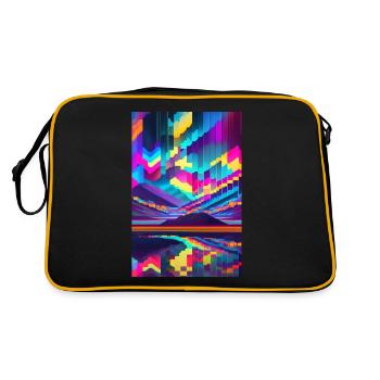 psychedelic glitch of pixels - Sac Retro - noir/or - Dos