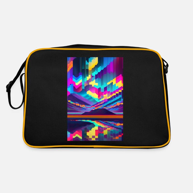 psychedelic glitch of pixels Retro Bag