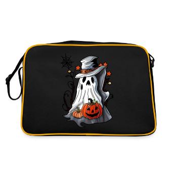 Ghost With a Pumpkin - Retro Bag - black/gold - Back