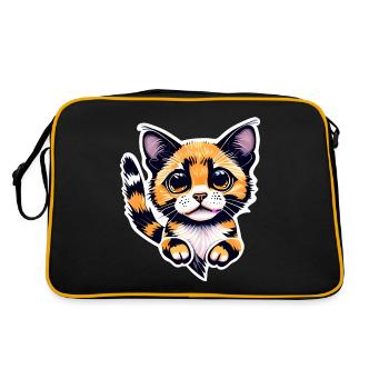 A beautiful orange cat, with its bright coat, - Retro Bag - black/gold - Back