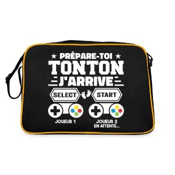 Get ready Uncle I'm coming - Pregnancy Announcement - Retro Bag - black/gold - Back