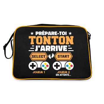 Get ready Uncle I'm coming - Pregnancy Announcement - Retro Bag - black/gold - Back