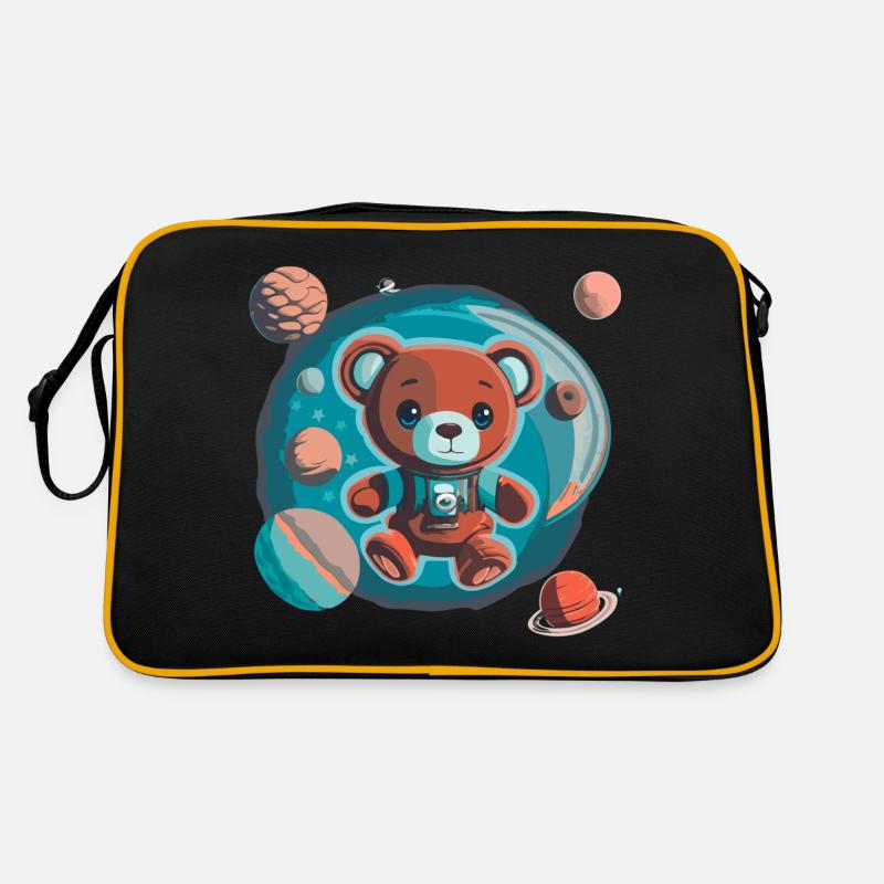 Space Explorer Teddy Bear - Retro Bag - black/gold