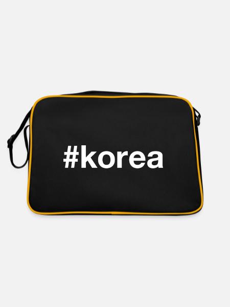 CORÉE Hashtag - Sac Retro - noir/or - Dos