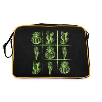 KAKTEEN - Stachelige Freunde - Fensterbank Blumen - Retro Tasche - Schwarz/Gold - Hinten