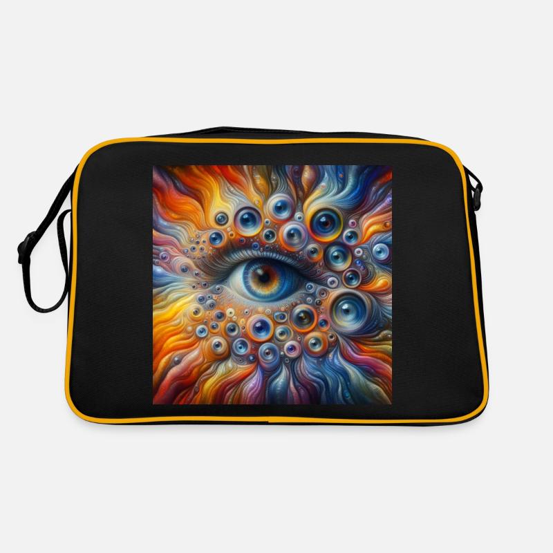 Gesicht aus Augen 4 - Retro Tasche - Schwarz/Gold