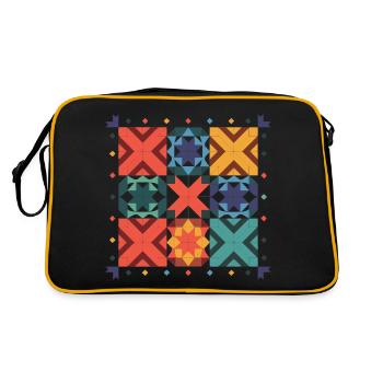 Lustiges Quilten Ich spiele immer noch mit Blöcken Quilt - Retro Tasche - Schwarz/Gold - Hinten
