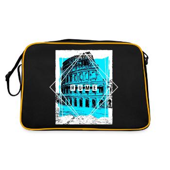 Rome Italie Ville Skyline Colisée Accueil Amour - Sac Retro - noir/or - Dos