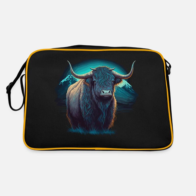 Blauer Yak Retro Tasche