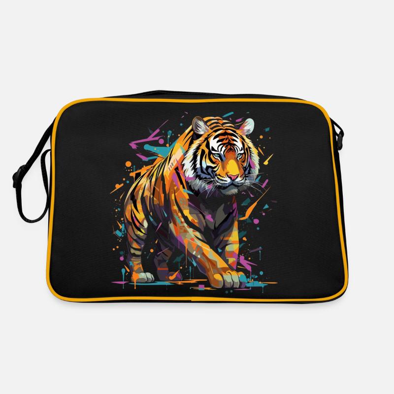 Wütender Tiger. Wut im Graffiti-Stil. Retro Tasche