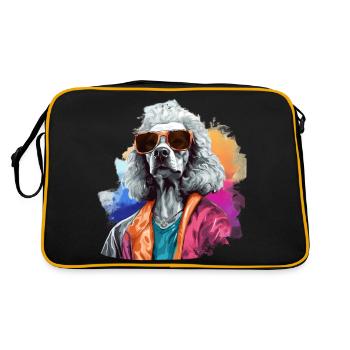 L’élégance urbaine : l’ d’un caniche | Amoureux des chiens - Sac Retro - noir/or - Dos