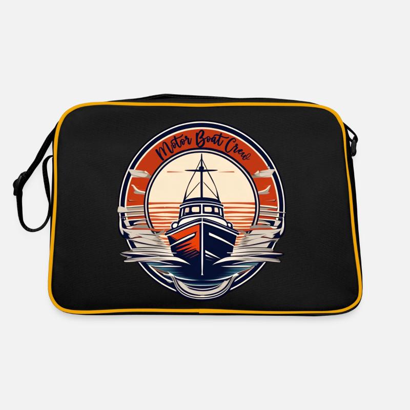 Motorboot / Wasser / Freiheit / Abenteuer / Motor Retro Tasche