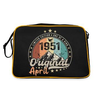 1951 Avril 1951 Anniversaire Avril 1951 Avril - Sac Retro - noir/or - Dos