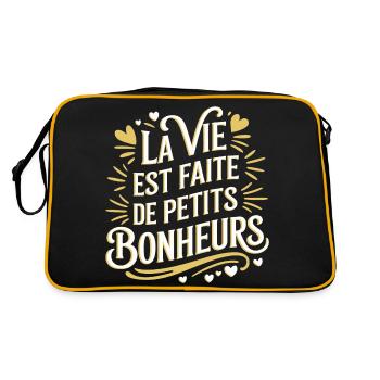 La vie est faite de petits bonheurs - Sac Retro - noir/or - Dos