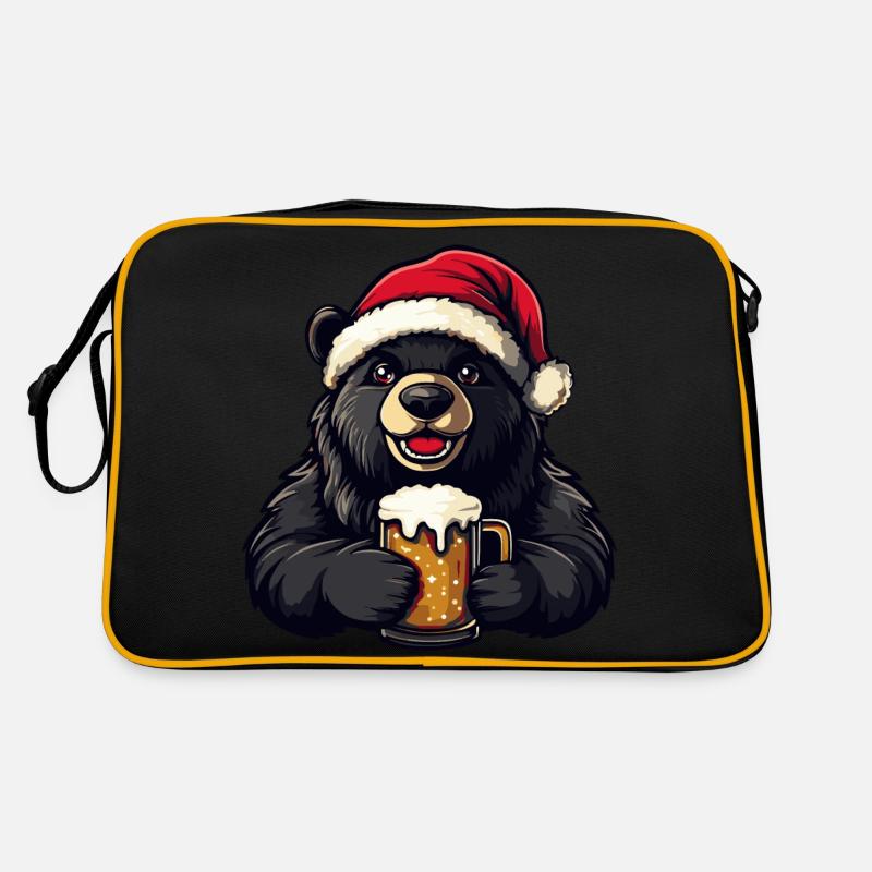 Bear Christmas Beer Retro Bag