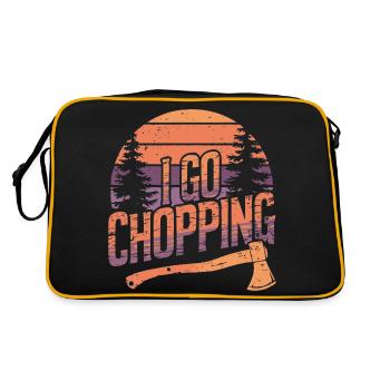 Lumberjack Wood Chopping Tree Cutter - Retro Bag - black/gold - Back