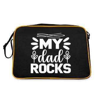 My dad rocks - Retro Bag - black/gold - Back