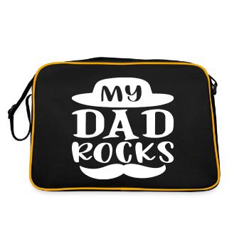 My dad rocks - Retro Bag - black/gold - Back