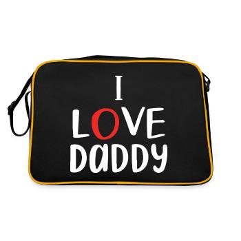 "Ich liebe Papa" - Retro Tasche - Schwarz/Gold - Hinten