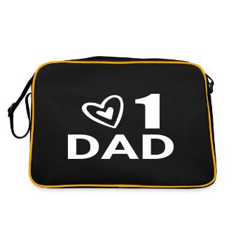 no1 dad of the world - Retro Bag - black/gold - Back