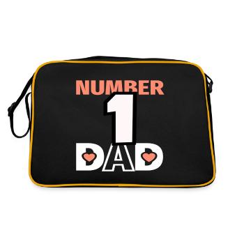 no1 dad of the world - Retro Bag - black/gold - Back
