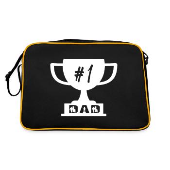 no1 dad of the world - Retro Bag - black/gold - Back