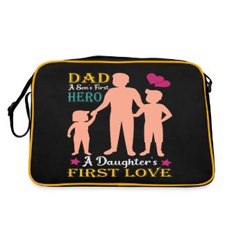 Father and son - father and daughter gift father - Retro Bag - black/gold - Back