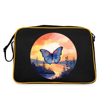 Morpho Papillon Bleu - Sac Retro - noir/or - Dos