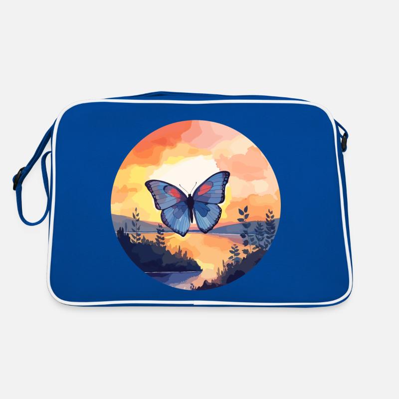 Blauer Morpho-Schmetterling Retro Tasche