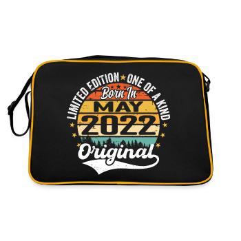 Mai 2022 Geburtstagsgeschenk geboren im Mai 2022 - Retro Tasche - Schwarz/Gold - Hinten