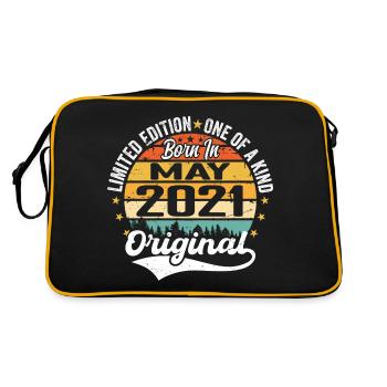 Mai 2021 Geburtstagsgeschenk geboren im Mai 2021 - Retro Tasche - Schwarz/Gold - Hinten