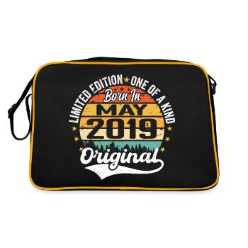 Mai 2019 Geburtstagsgeschenk geboren im Mai 2019 - Retro Tasche - Schwarz/Gold - Hinten