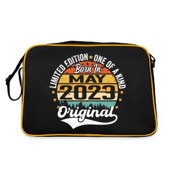 Cadeau d’anniversaire mai 2023 Né en mai 2023 - Sac Retro - noir/or - Dos