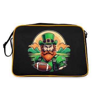 St. Patrick's Day Kleeblatt American Football - Retro Tasche - Schwarz/Gold - Hinten