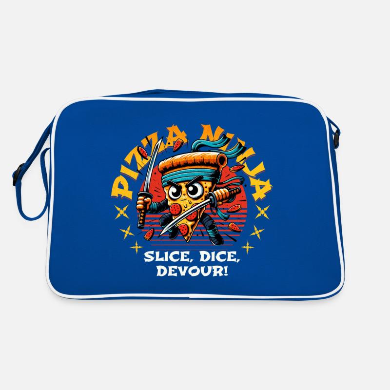 PIZZA NINJA TRANCHEZ, COUPEZ EN DÉS, DÉVOREZ ! Sac Retro